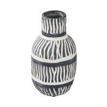 22cm Cream & Grey Ceramic Vase